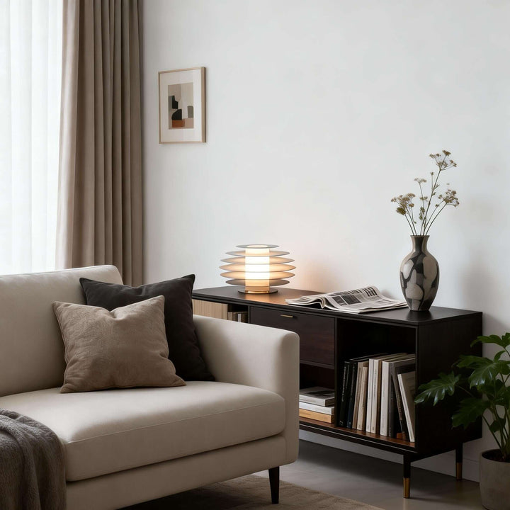 Nivro Table Lamp – Modern Cream Minimalist Acrylic Lamp
