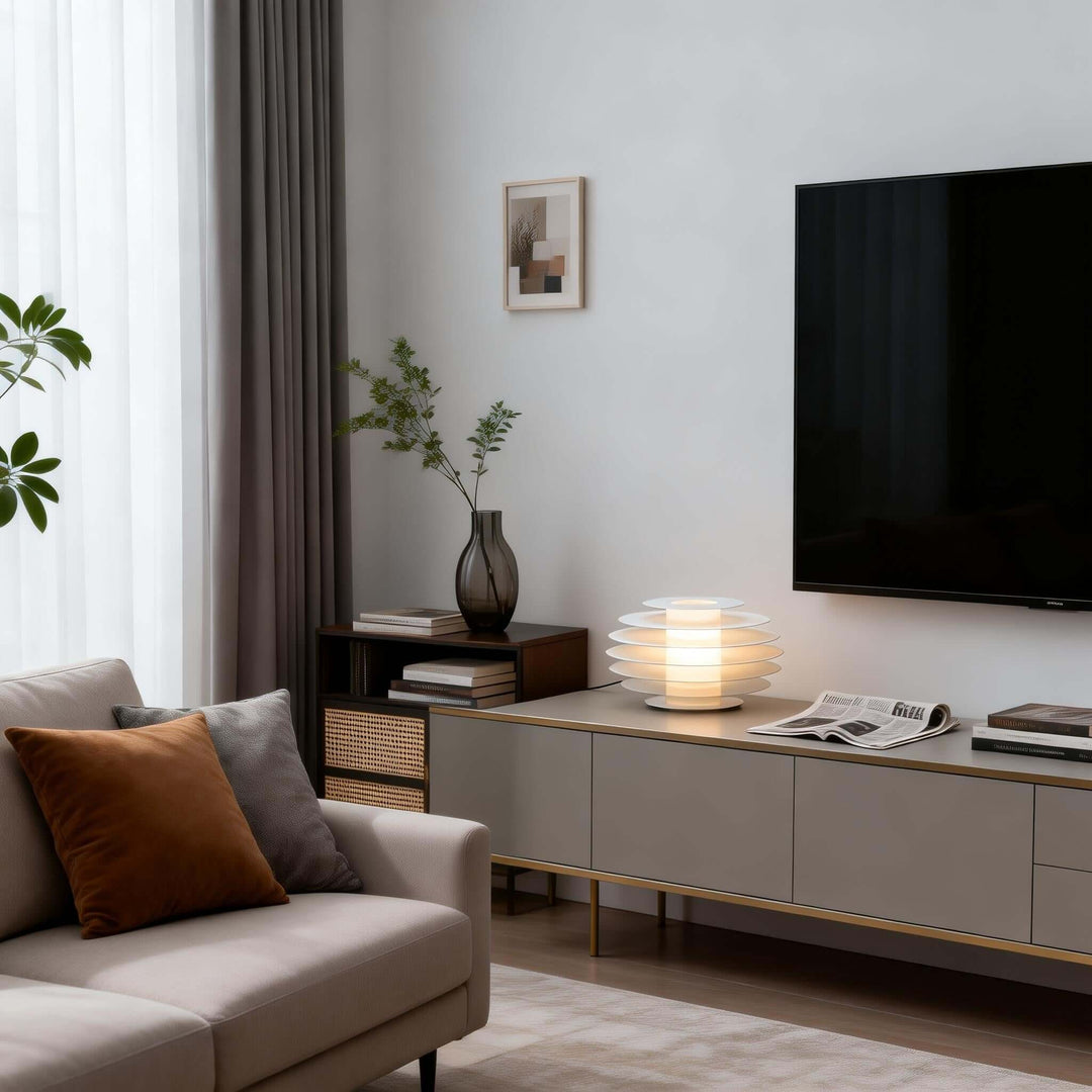 Nivro Table Lamp – Modern Cream Minimalist Acrylic Lamp