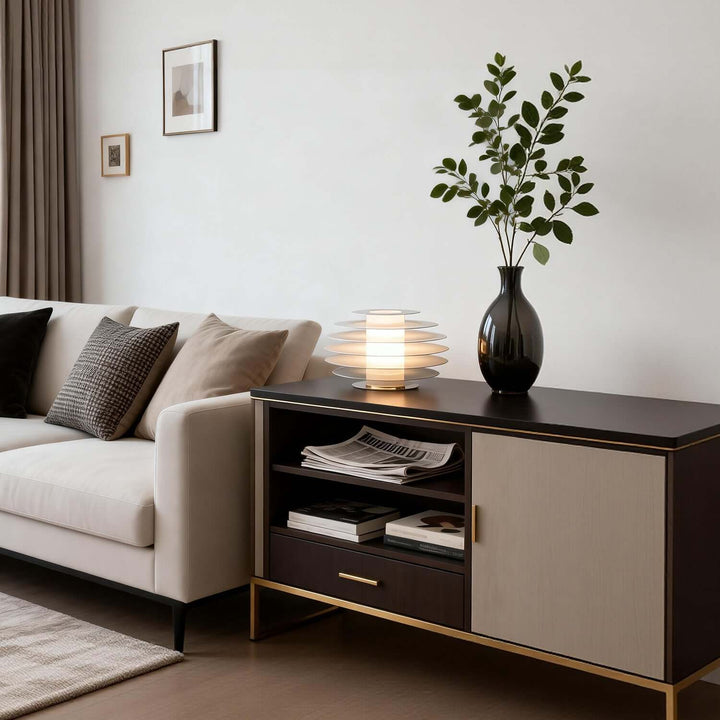 Nivro Table Lamp – Modern Cream Minimalist Acrylic Lamp