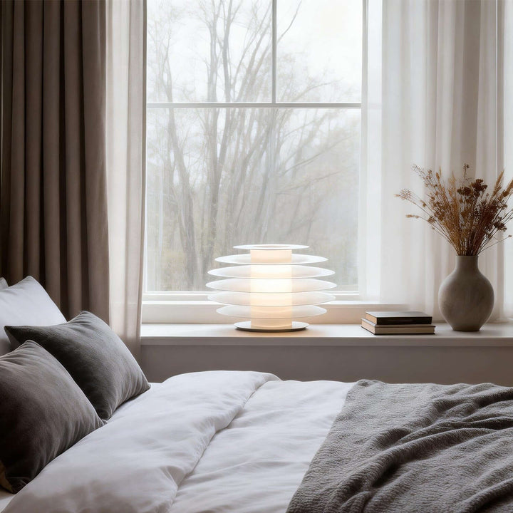 Nivro Table Lamp – Modern Cream Minimalist Acrylic Lamp