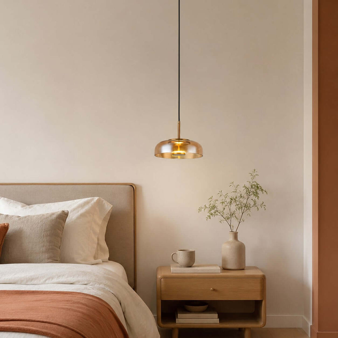 Noreva Contemporary Glass Shade Hanging Light Fixture