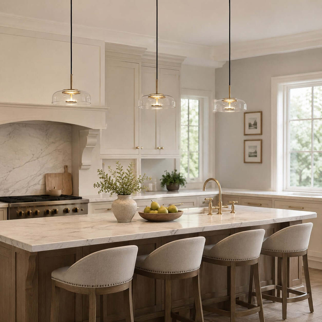 Noreva Contemporary Glass Shade Hanging Light Fixture