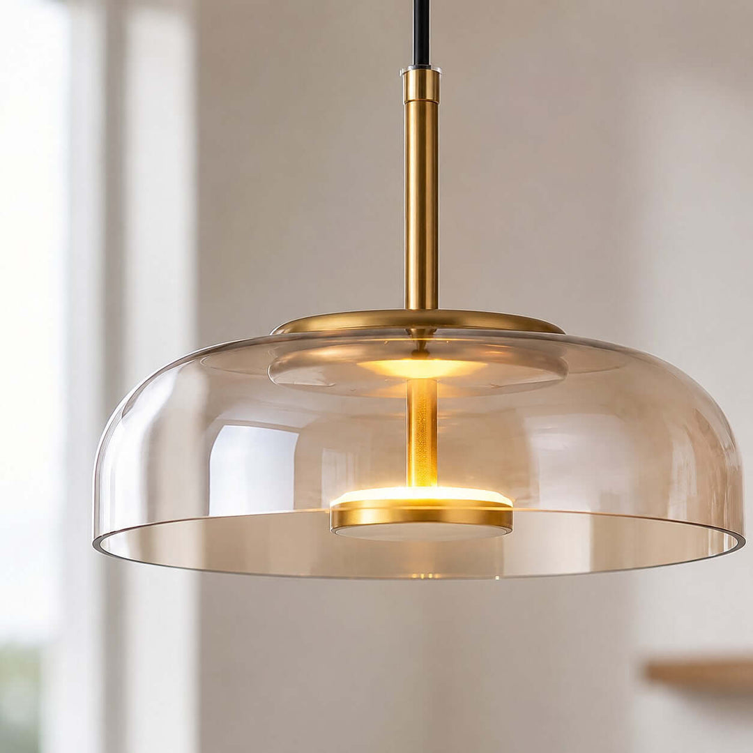 Noreva Contemporary Glass Shade Hanging Light Fixture