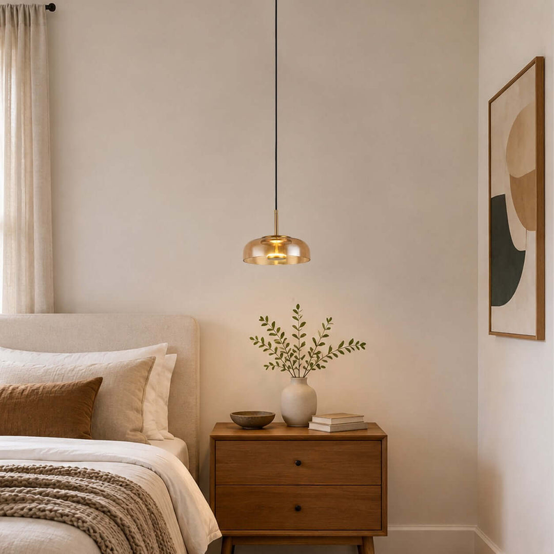 Noreva Contemporary Glass Shade Hanging Light Fixture