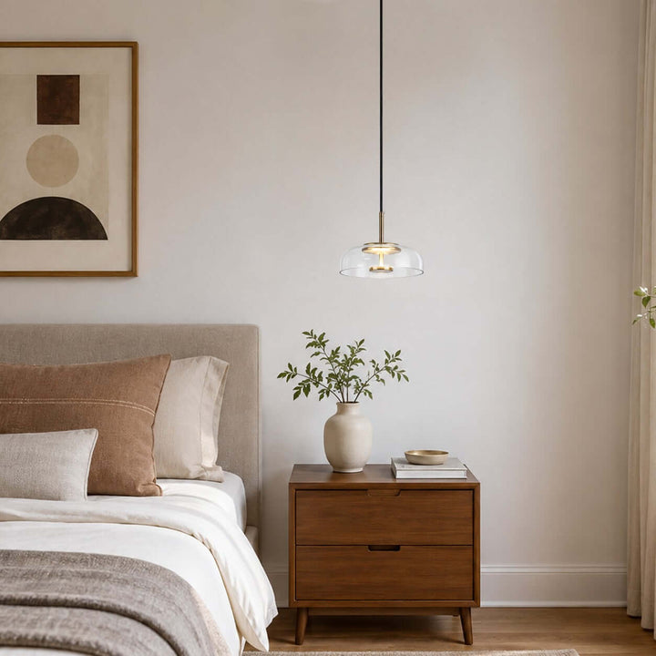 Noreva Contemporary Glass Shade Hanging Light Fixture