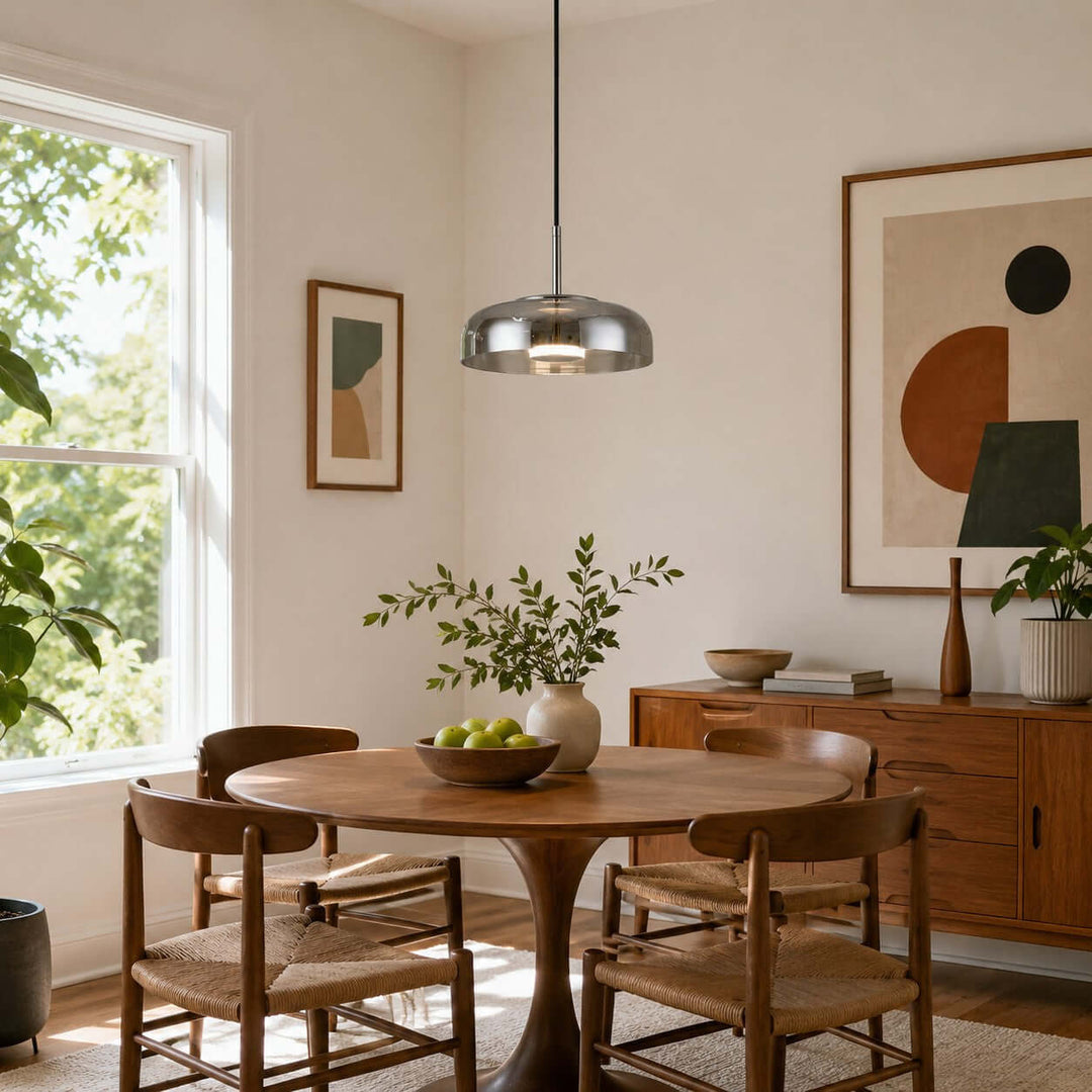 Noreva Contemporary Glass Shade Hanging Light Fixture