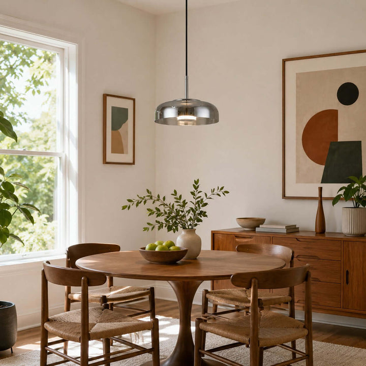 Noreva Contemporary Glass Shade Hanging Light Fixture