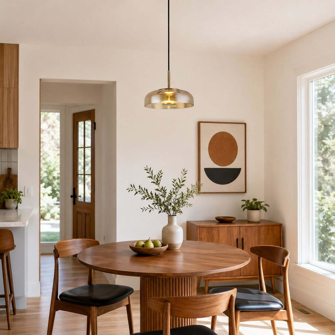Noreva Contemporary Glass Shade Hanging Light Fixture