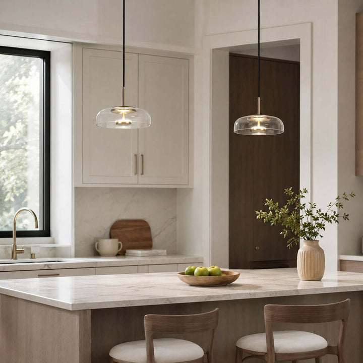 Noreva Contemporary Glass Shade Hanging Light Fixture