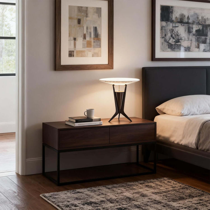 Noryx Table Lamp – Vintage Glass Bedroom Table Lamp