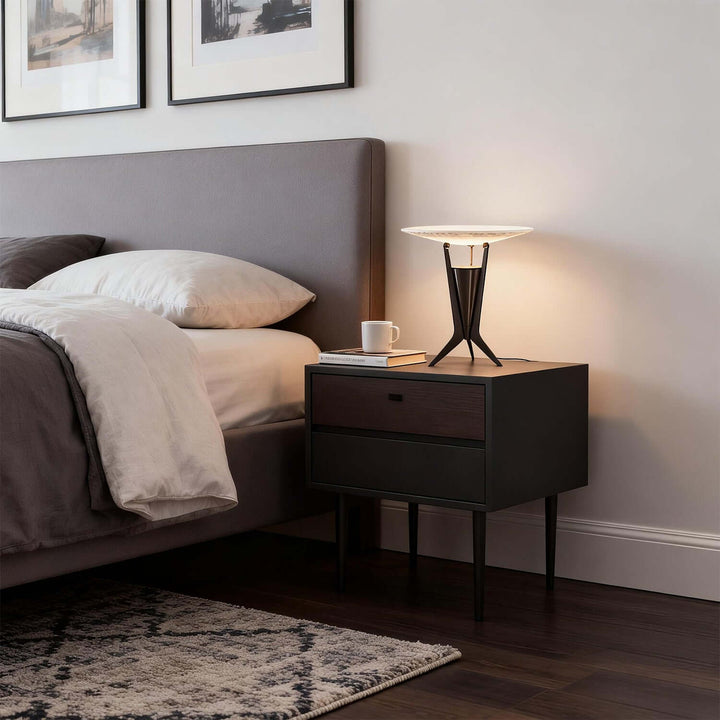Noryx Table Lamp – Vintage Glass Bedroom Table Lamp