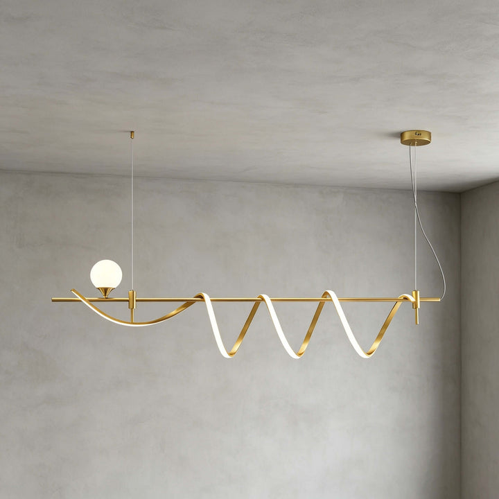 Novali Linear Chandelier - Creative Art Deco Gold Bar Light | Vinlighting