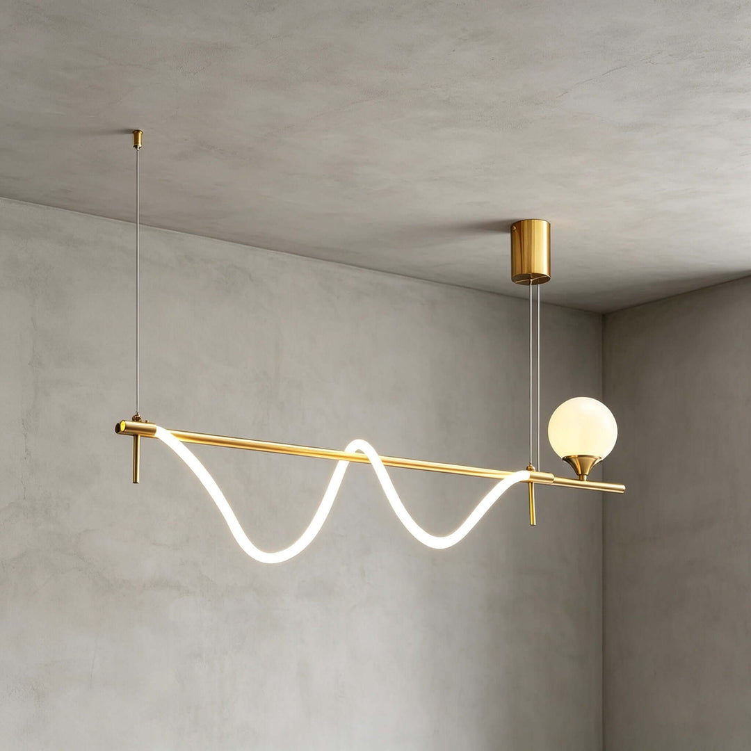 Novali Linear Chandelier - Creative Art Deco Gold Bar Light | Vinlighting