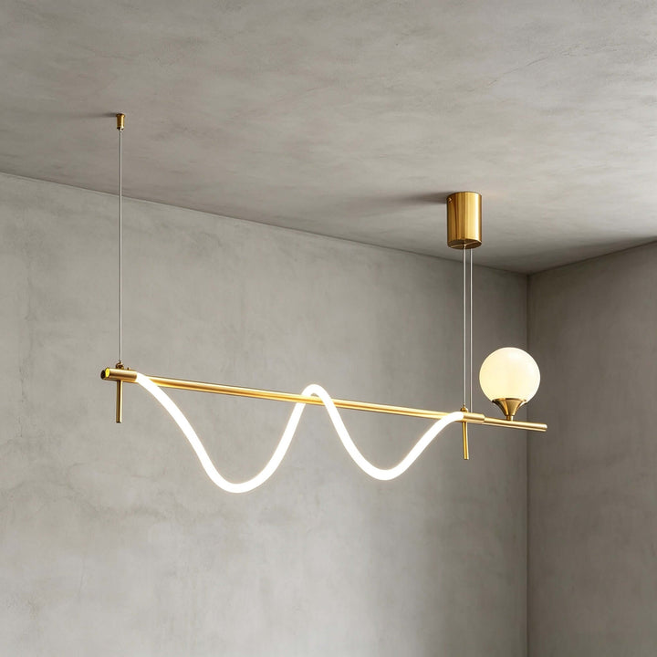 Novali Linear Chandelier - Creative Art Deco Gold Bar Light | Vinlighting