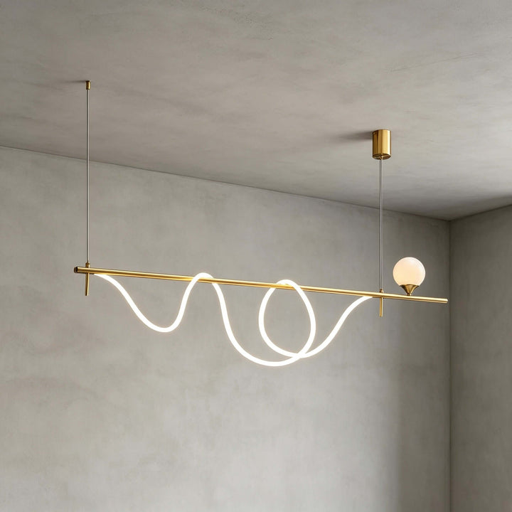 Novali Linear Chandelier - Creative Art Deco Gold Bar Light | Vinlighting