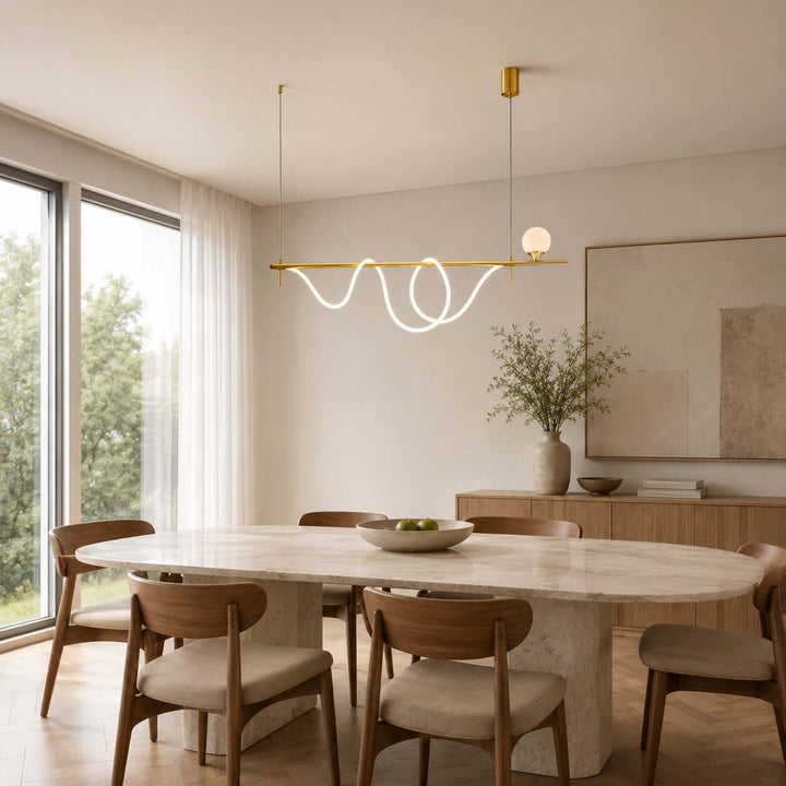 Novali Linear Chandelier - Creative Art Deco Gold Bar Light | Vinlighting