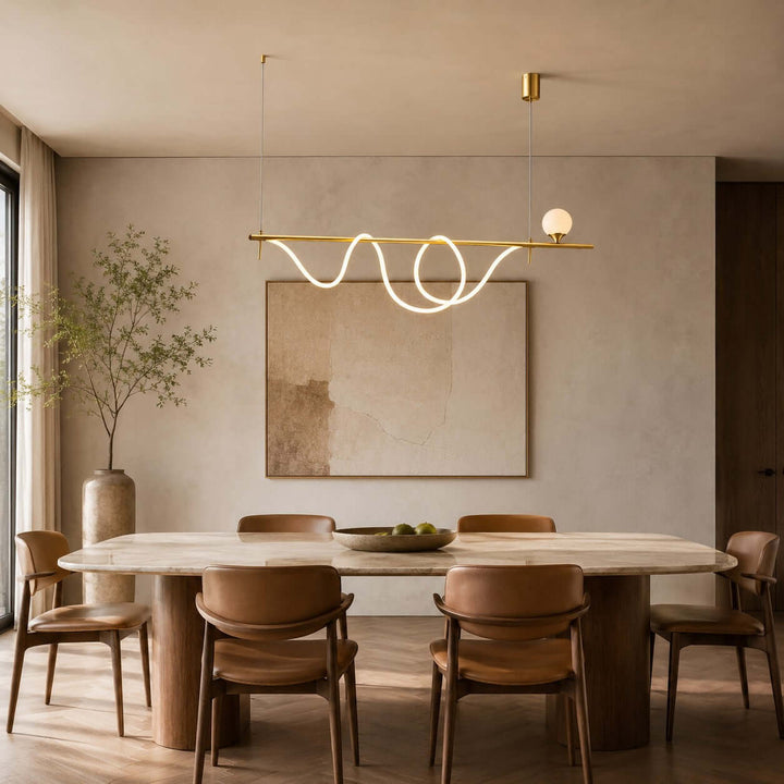 Novali Linear Chandelier - Creative Art Deco Gold Bar Light | Vinlighting