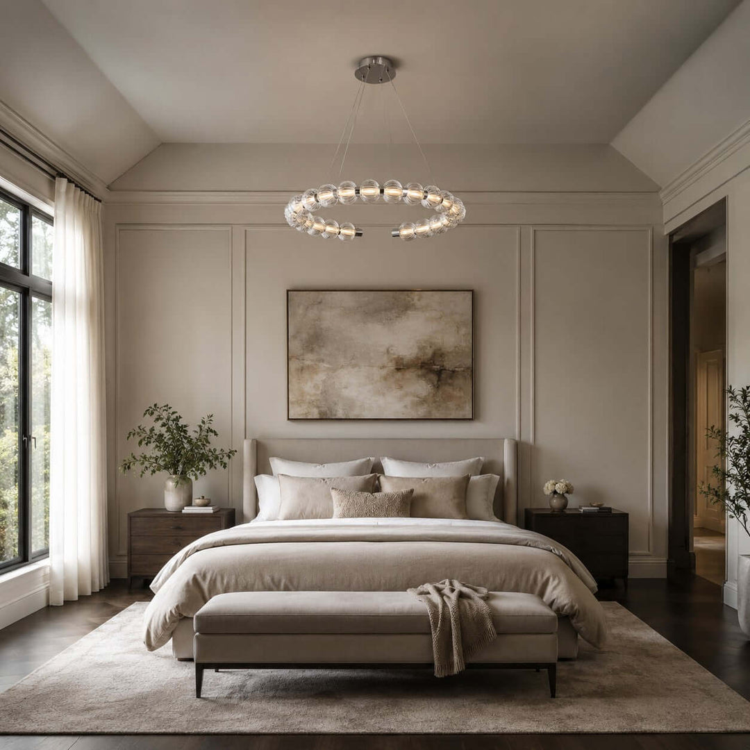 Novea Chandelier | Geometric Glass Globe Dining Room Light | Vinlighting