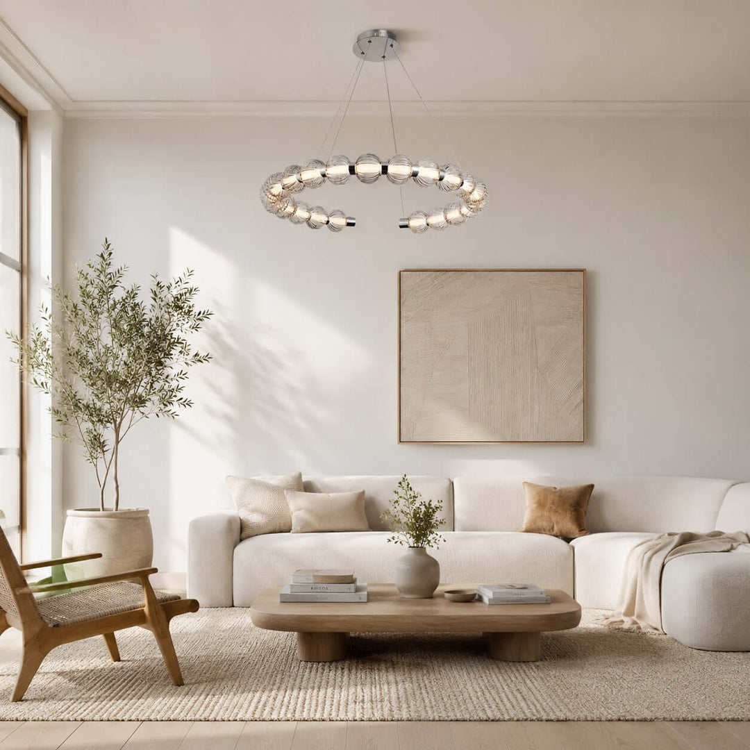 Novea Chandelier | Geometric Glass Globe Dining Room Light | Vinlighting