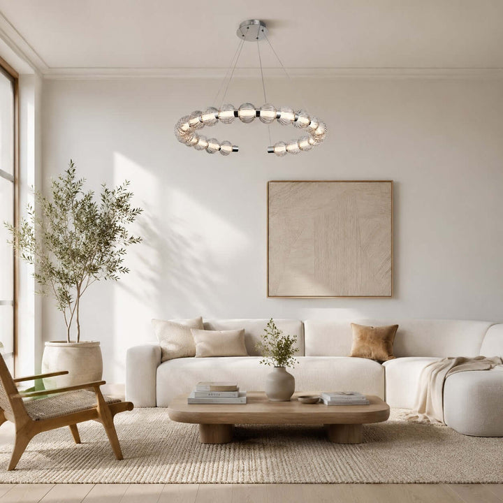 Novea Chandelier | Geometric Glass Globe Dining Room Light | Vinlighting