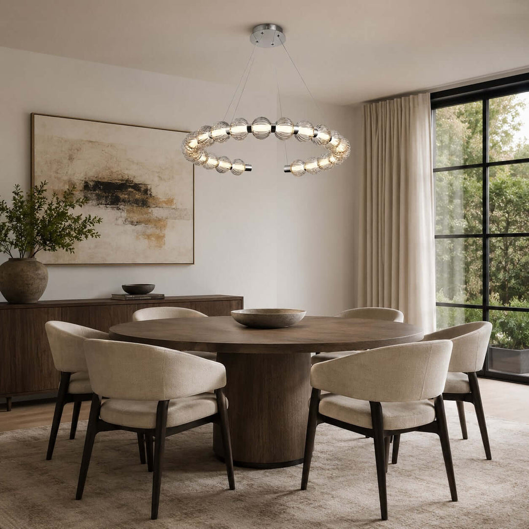Novea Chandelier | Geometric Glass Globe Dining Room Light | Vinlighting