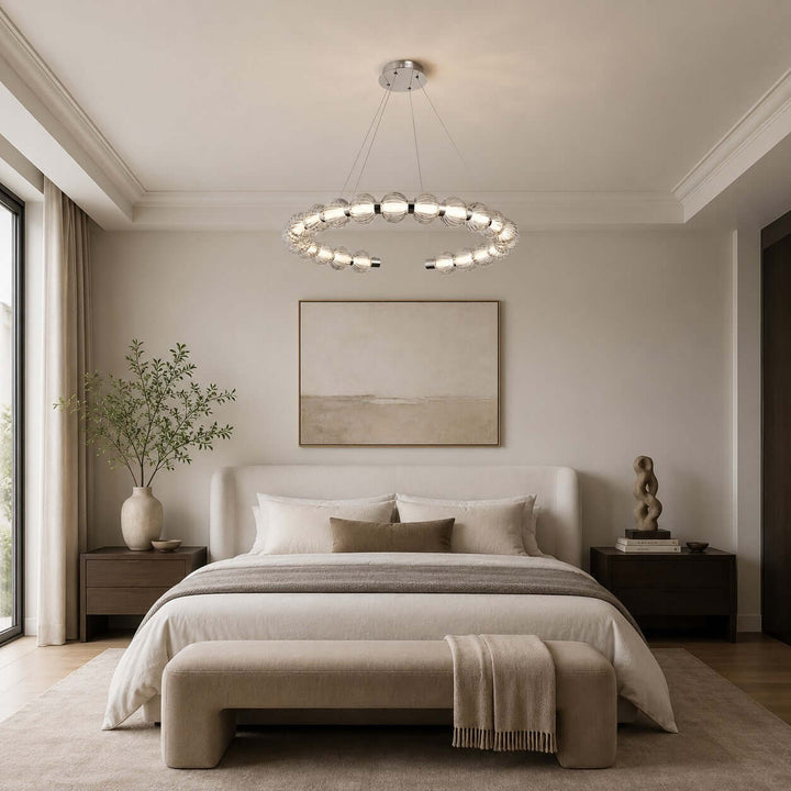 Novea Chandelier | Geometric Glass Globe Dining Room Light | Vinlighting