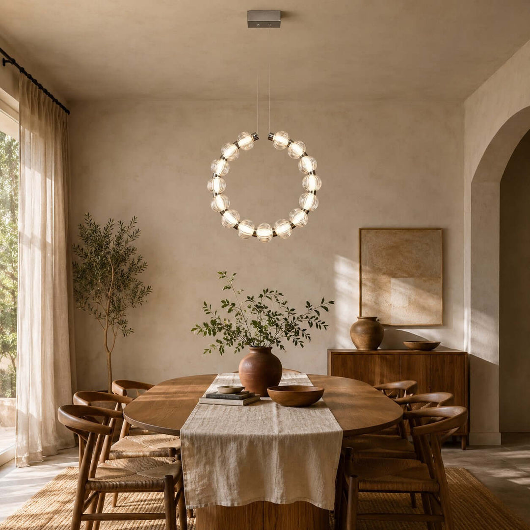 Novea Chandelier | Geometric Glass Globe Dining Room Light | Vinlighting