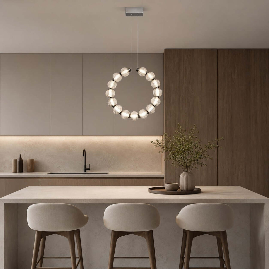 Novea Chandelier | Geometric Glass Globe Dining Room Light | Vinlighting