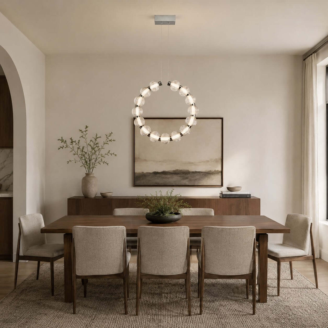 Novea Chandelier | Geometric Glass Globe Dining Room Light | Vinlighting