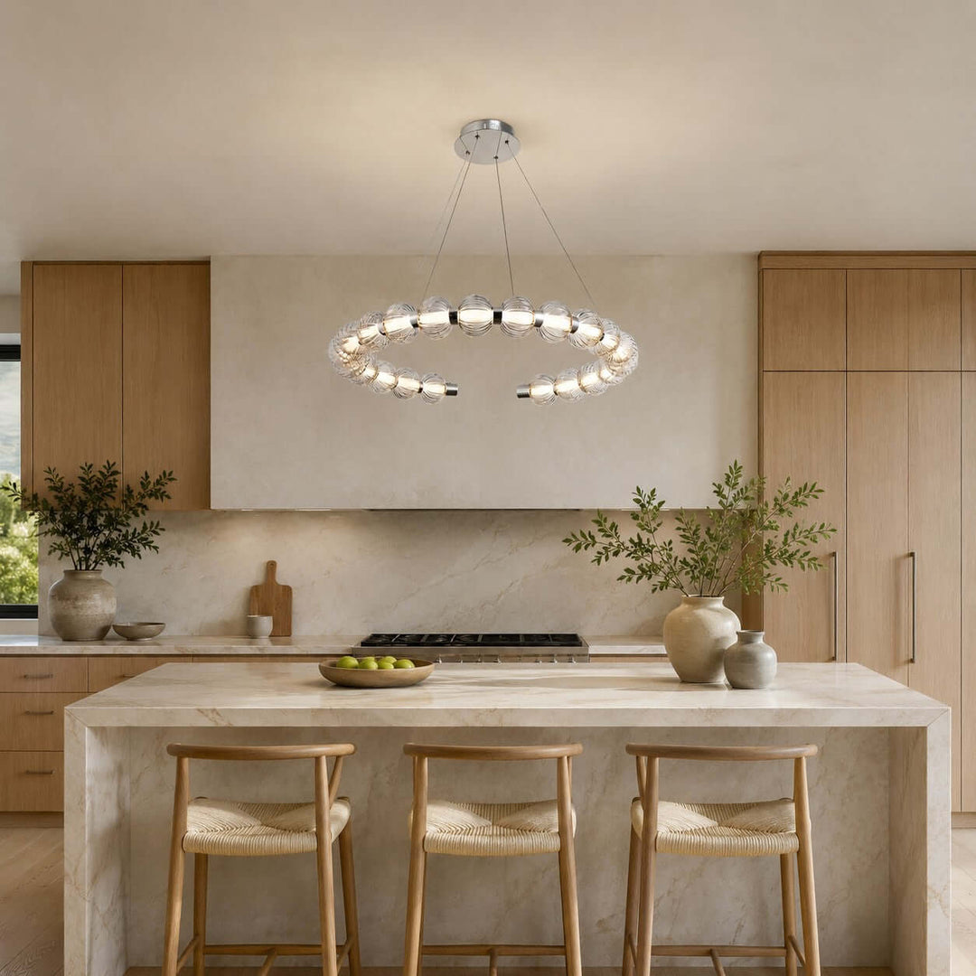 Novea Chandelier | Geometric Glass Globe Dining Room Light | Vinlighting
