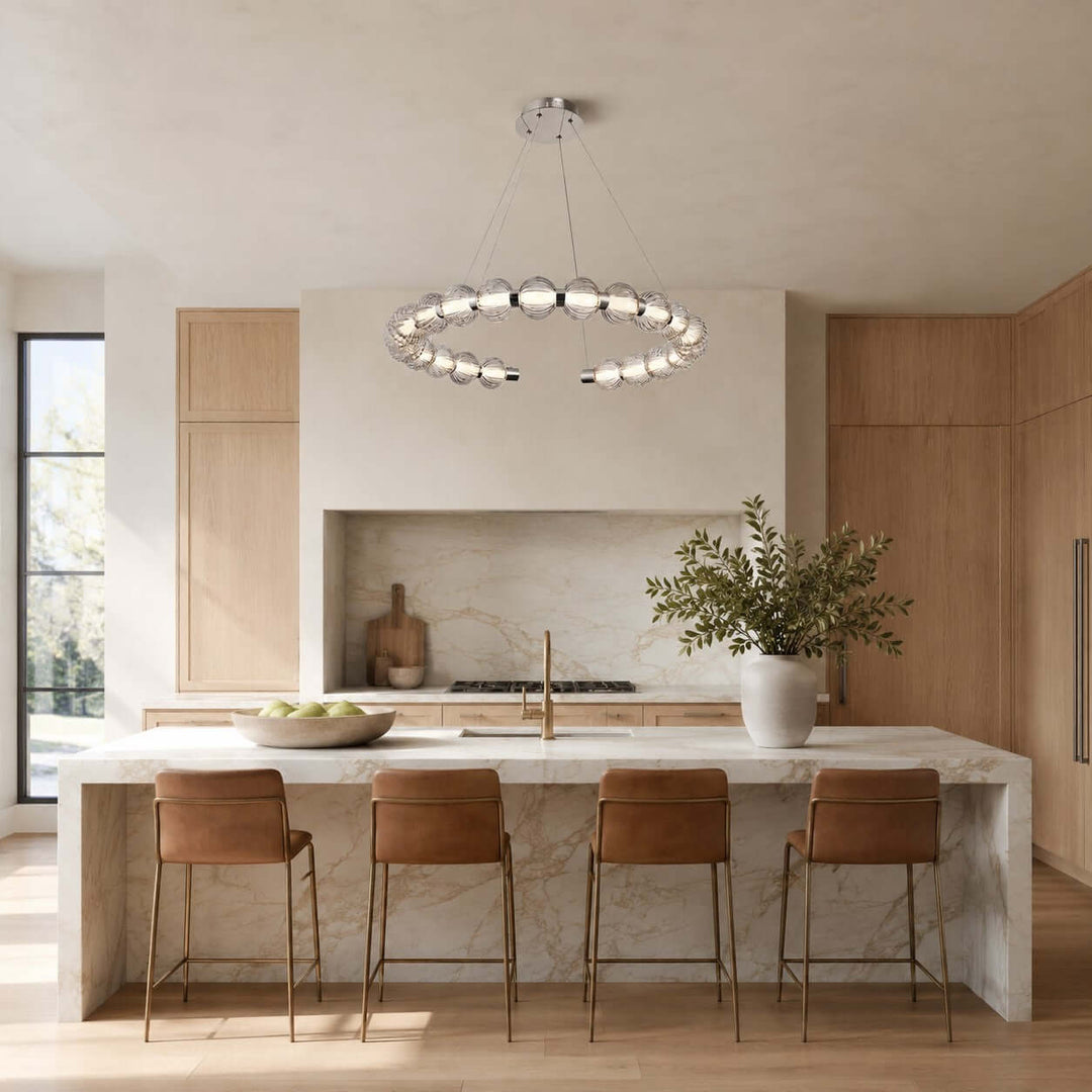 Novea Chandelier | Geometric Glass Globe Dining Room Light | Vinlighting