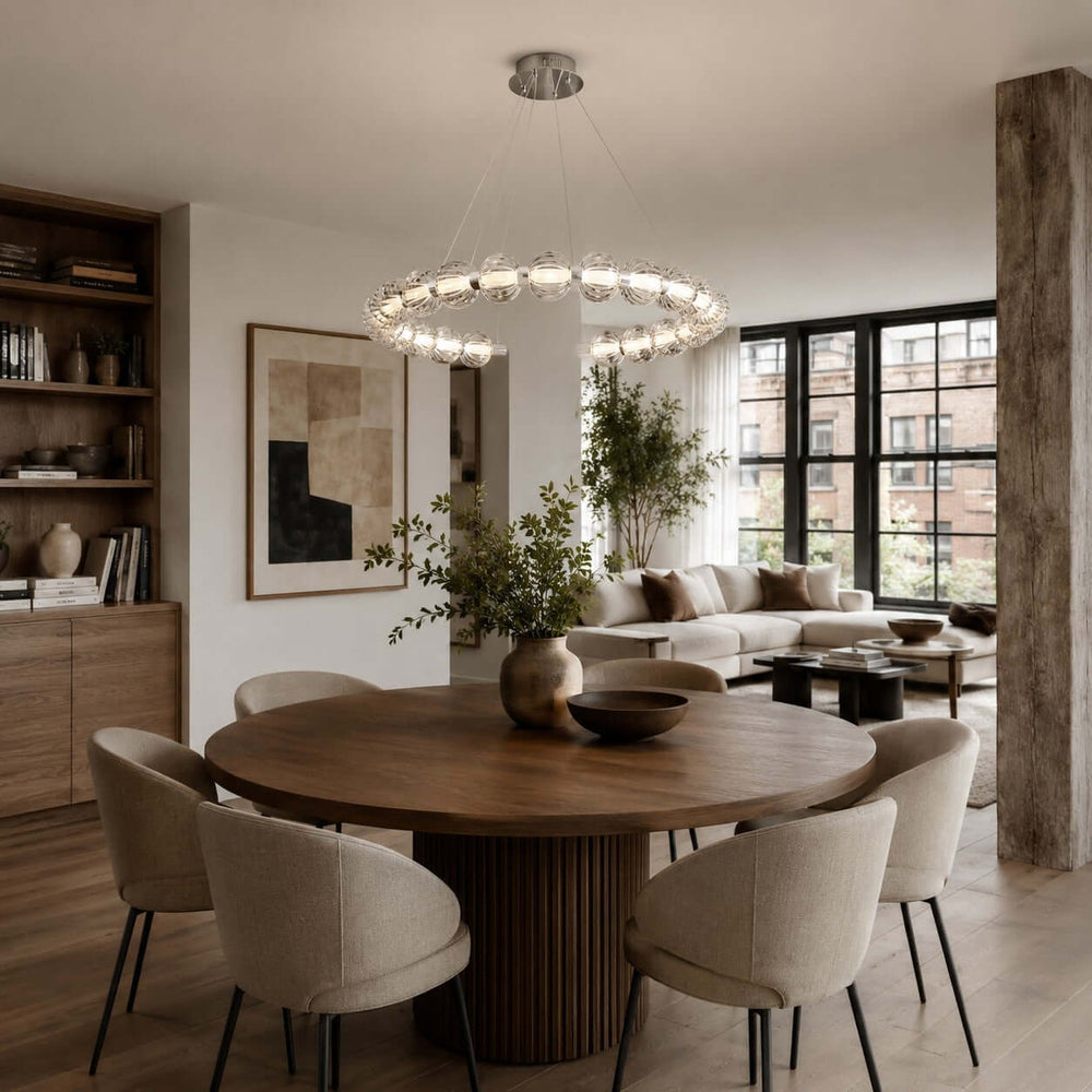 Novea Chandelier | Geometric Glass Globe Dining Room Light | Vinlighting