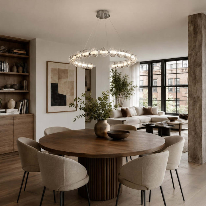 Novea Chandelier | Geometric Glass Globe Dining Room Light | Vinlighting