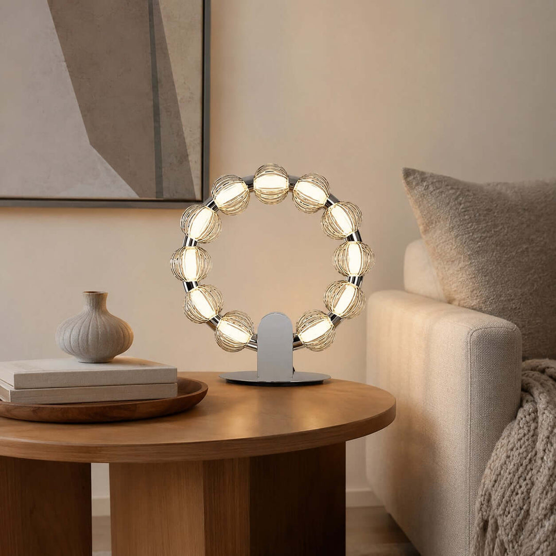 Novea Table Lamp - Smoke Grey Glass Modern Bedside Light | Vinlighting