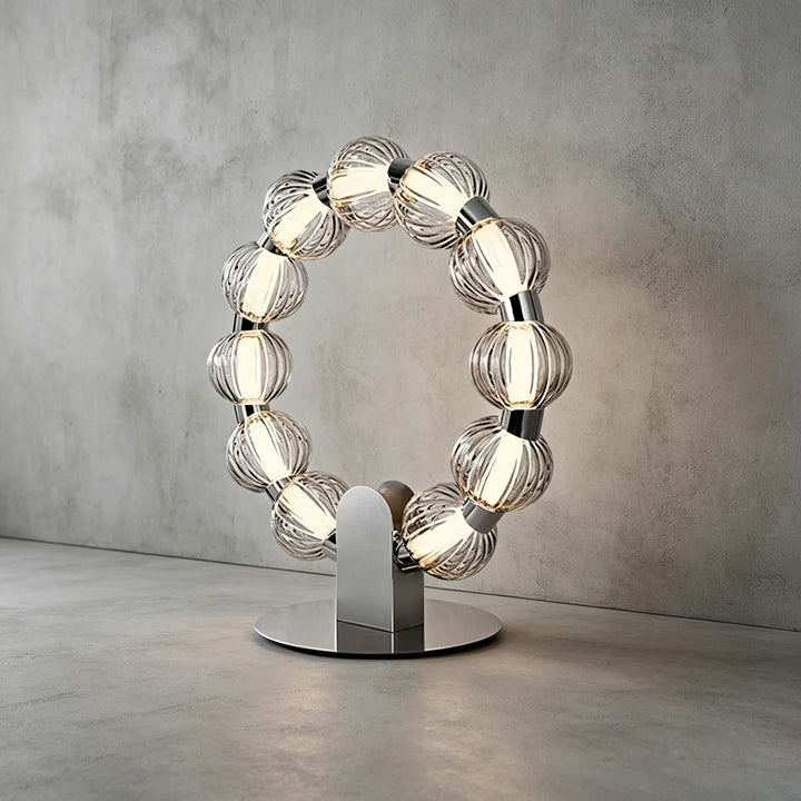 Novea Table Lamp - Smoke Grey Glass Modern Bedside Light | Vinlighting