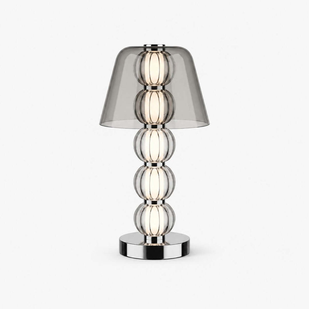 Novea Table Lamp - Smoke Grey Glass Modern Bedside Light | Vinlighting