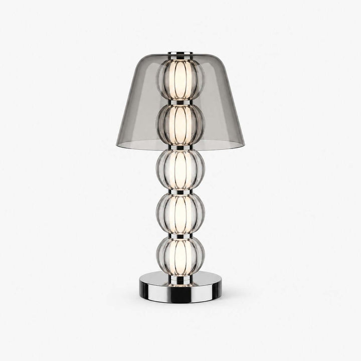 Novea Table Lamp - Smoke Grey Glass Modern Bedside Light | Vinlighting