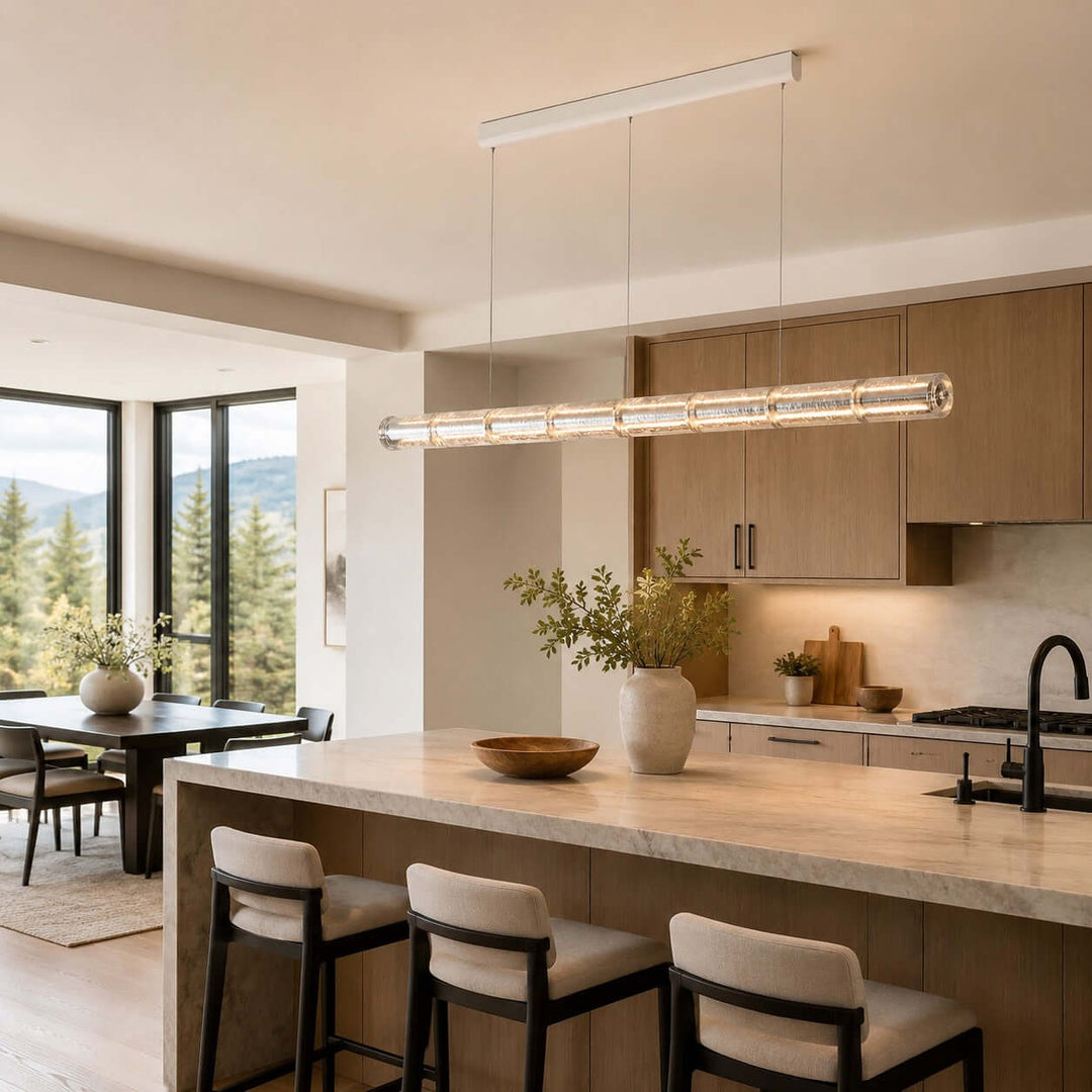 Novis Modern Linear Chandelier - Minimalist Island Lighting | Vinlighting