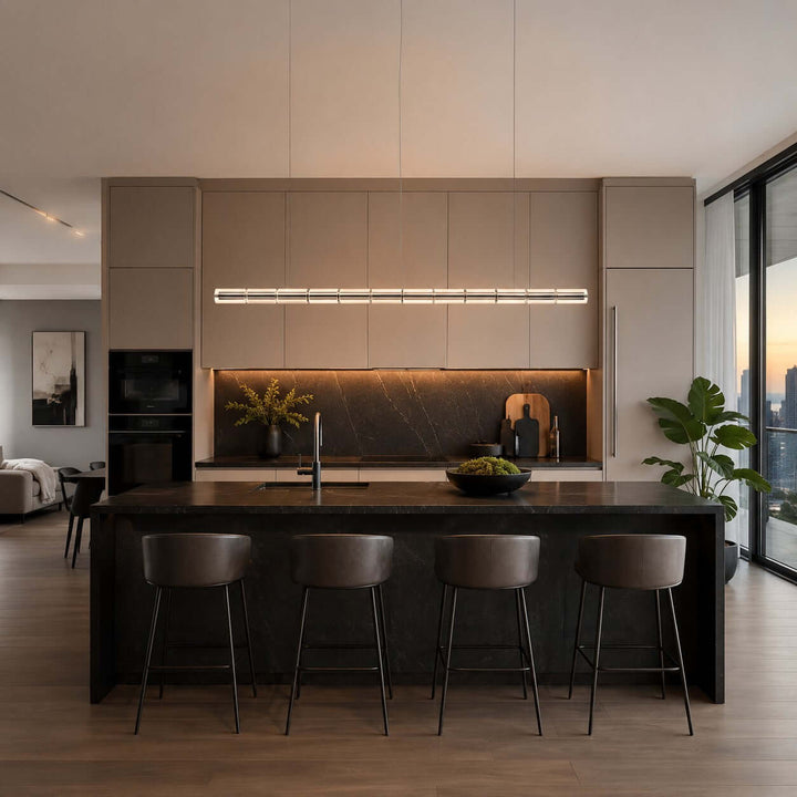 Novis Modern Linear Chandelier - Minimalist Island Lighting | Vinlighting