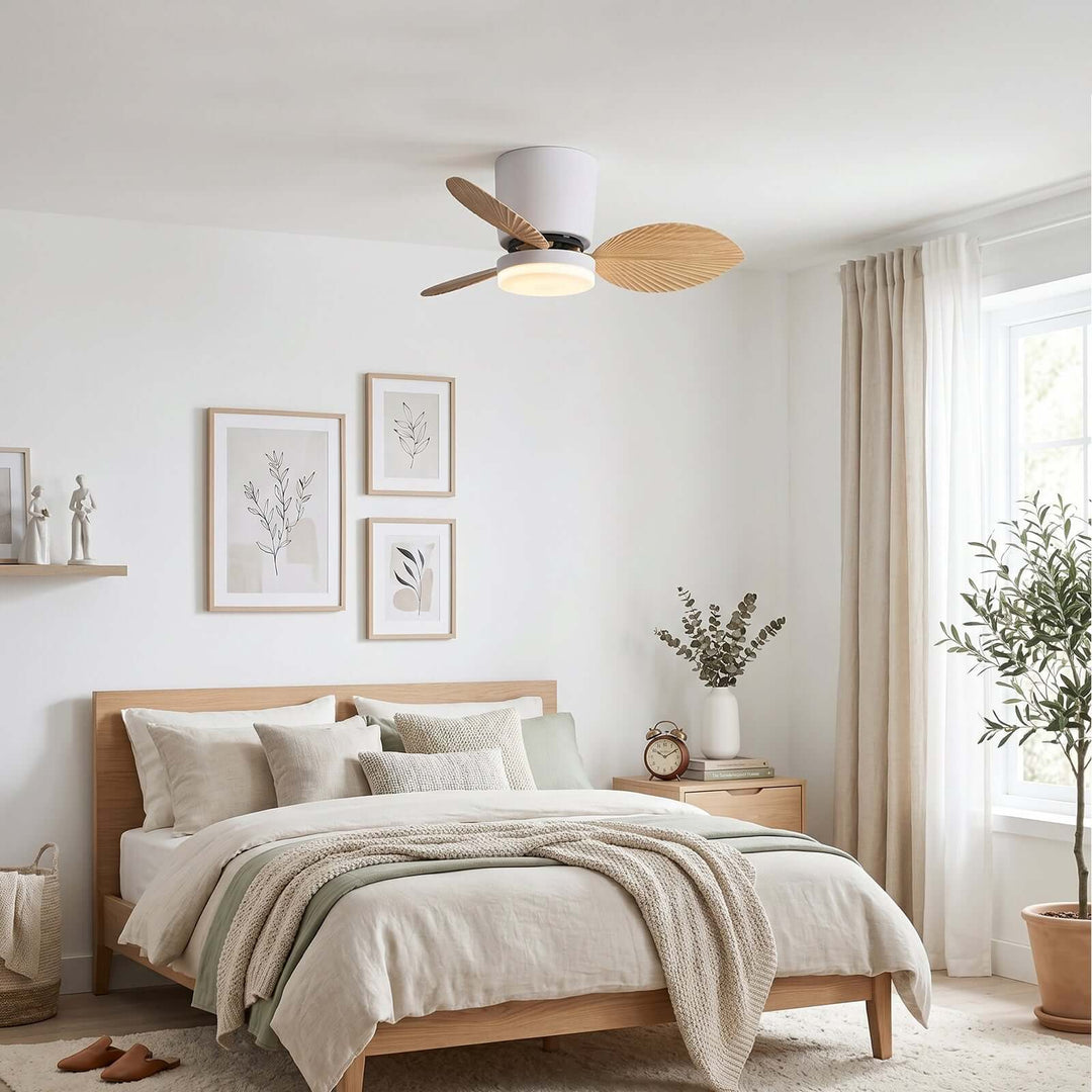Noxuv Ceiling Fan Light - French Creamy Dining Room Style