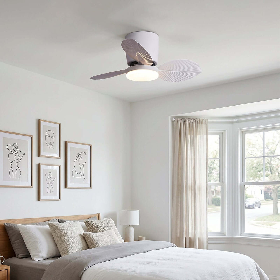 Noxuv Ceiling Fan Light - French Creamy Dining Room Style