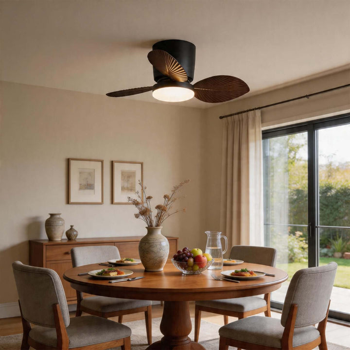 Noxuv Ceiling Fan Light - French Creamy Dining Room Style