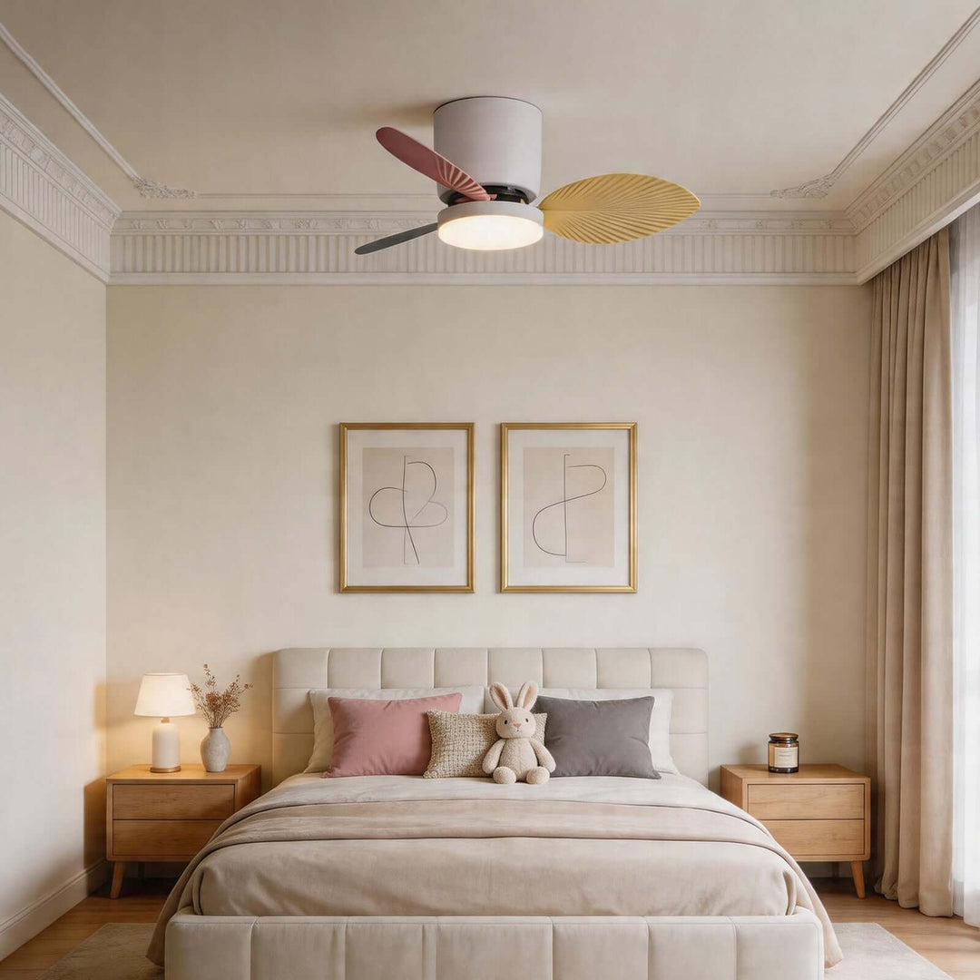 Noxuv Ceiling Fan Light - French Creamy Dining Room Style