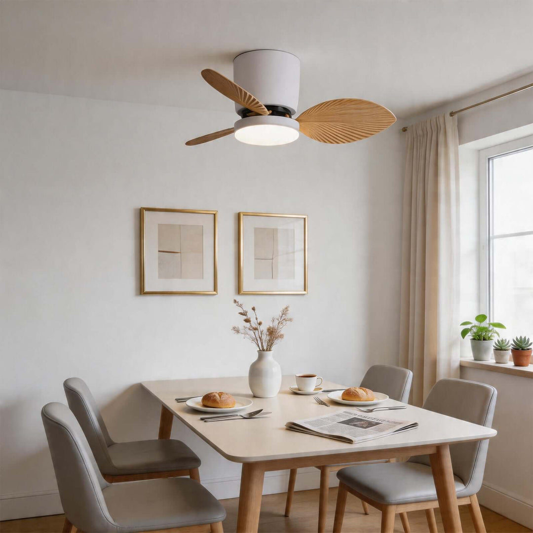 Noxuv Ceiling Fan Light - French Creamy Dining Room Style