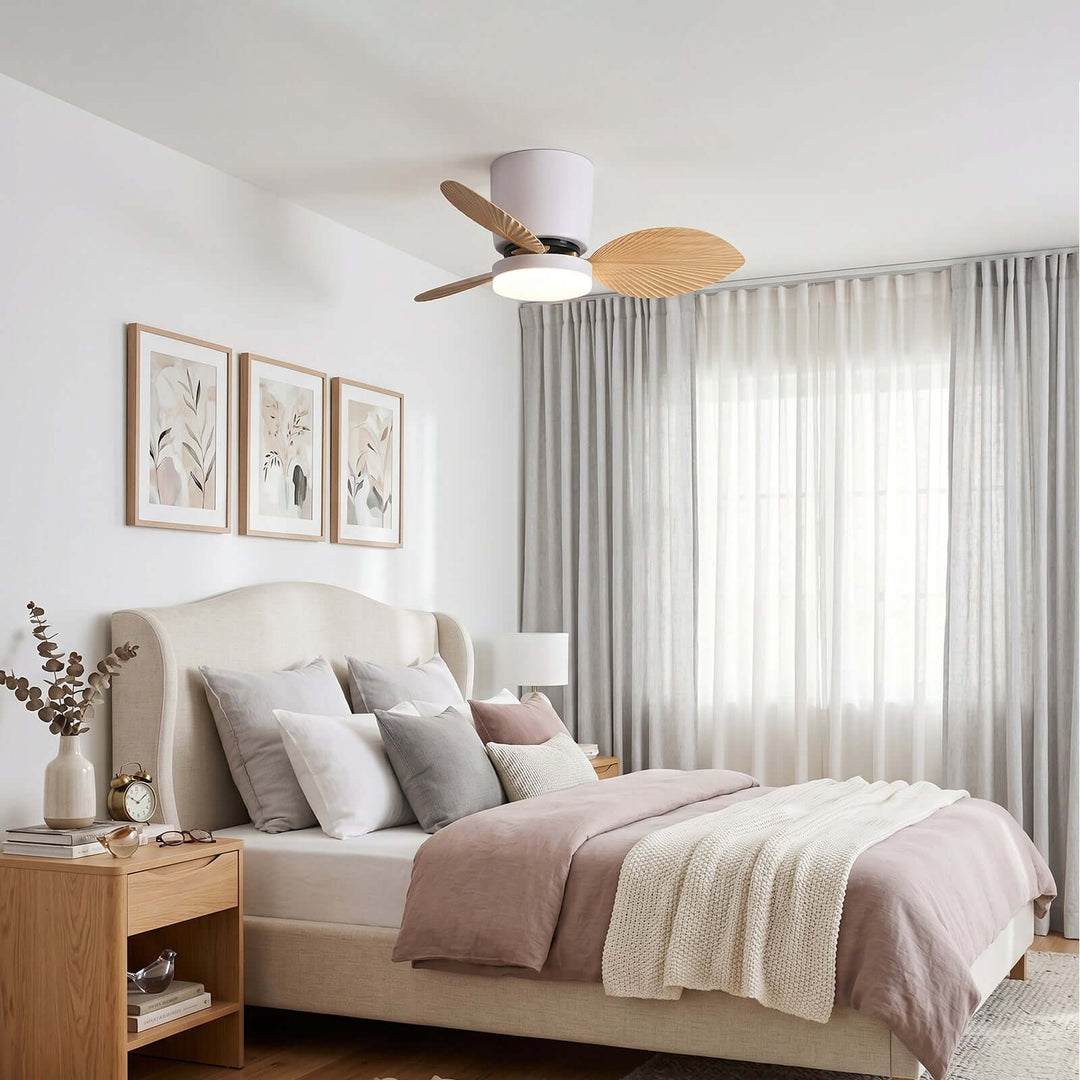 Noxuv Ceiling Fan Light - French Creamy Dining Room Style