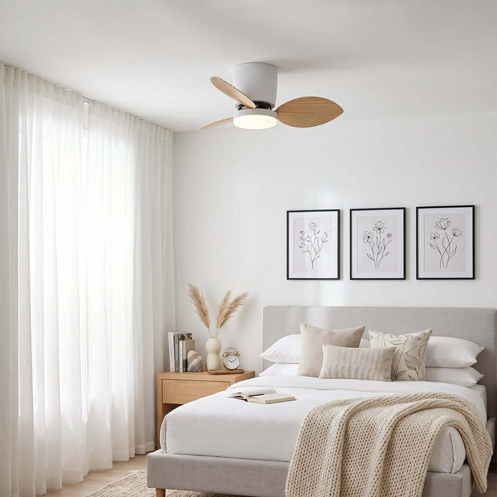Noxuv Ceiling Fan Light - French Creamy Dining Room Style
