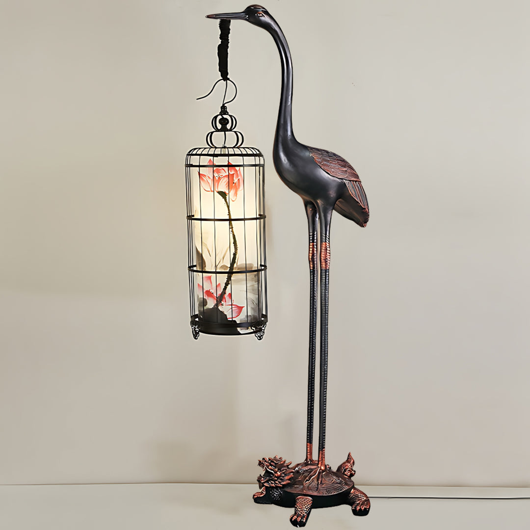 Noyari Stork Floor Lamp – Retro Creative Tree Sculpture Light