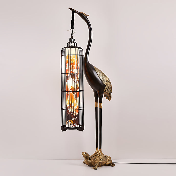Noyari Stork Floor Lamp – Retro Creative Tree Sculpture Light