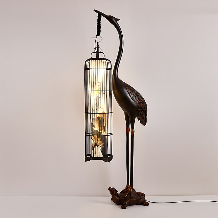 Noyari Stork Floor Lamp – Retro Creative Tree Sculpture Light
