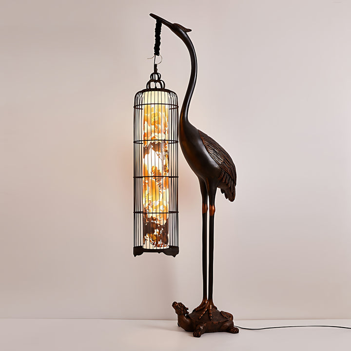 Noyari Stork Floor Lamp – Retro Creative Tree Sculpture Light